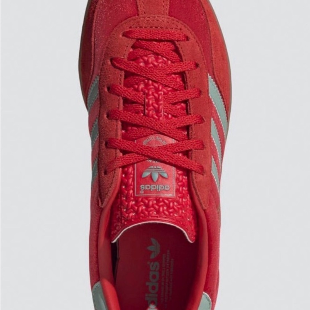 Adidas Scarlet Red Shoes with Silver Accents